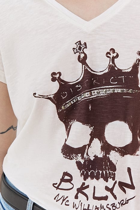WHITE CROWNED SKULL IMAGE T-SHIRT 6