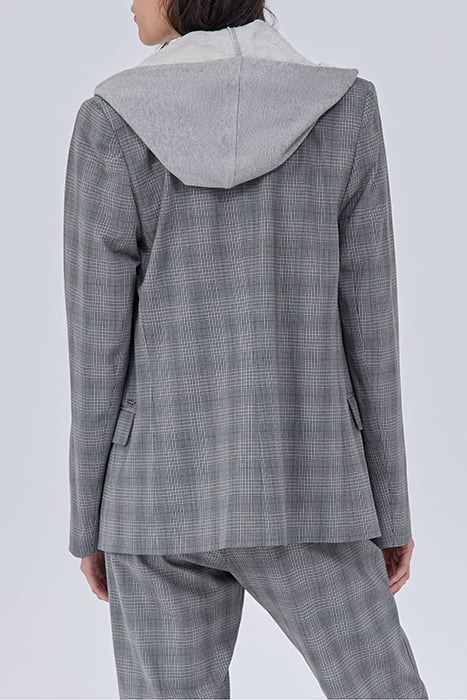 CHECKED SUIT JACKET WITH HOODED FACING 2