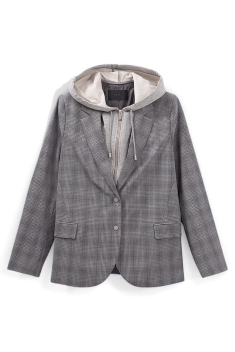 CHECKED SUIT JACKET WITH HOODED FACING 4