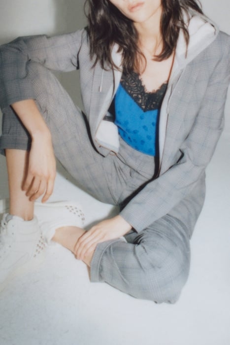 CHECKED SUIT JACKET WITH HOODED FACING 8