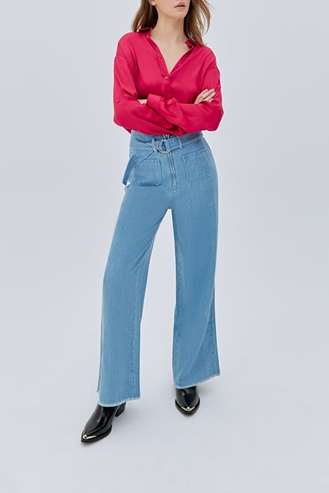 BELTED HIGH-WAIST WIDE-LEG JEANS 3