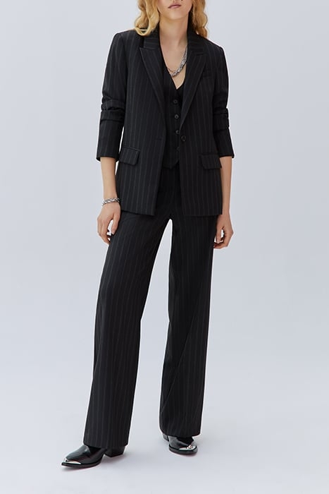 WOMEN'S LARGE BLACK STRIPED TENNIS JACKET 3