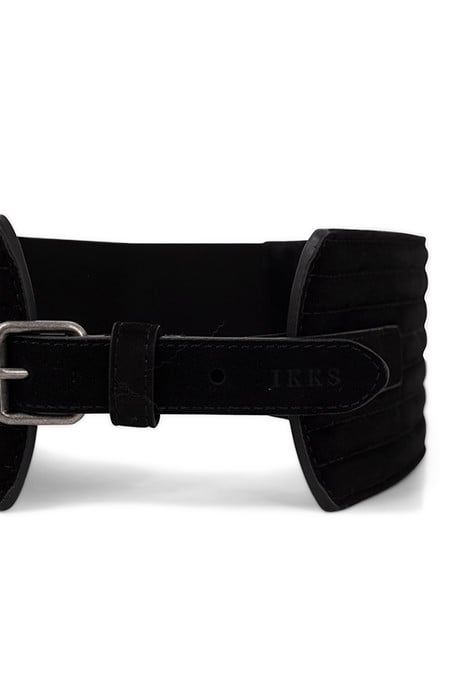 BLACK SUEDE WIDE DRESS BELT 5