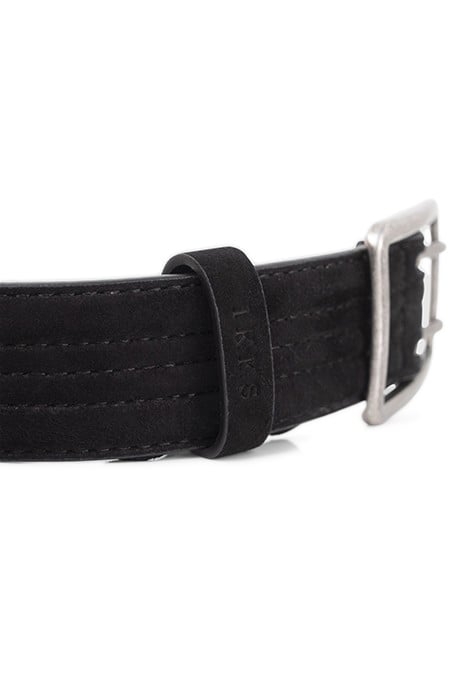 BLACK QUILTED SUEDE BELT WITH EYELETS 5
