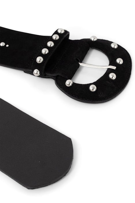 BLACK SUEDE STUDDED WIDE BELT 4
