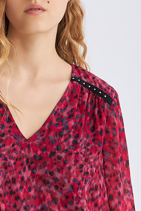 PINK RECYCLED PAISLEY LEOPARD PRINT SHORT DRESS 5