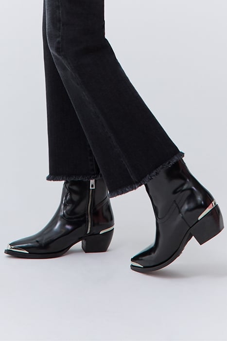 BLACK LEATHER BOOTS WITH METAL BARS 2