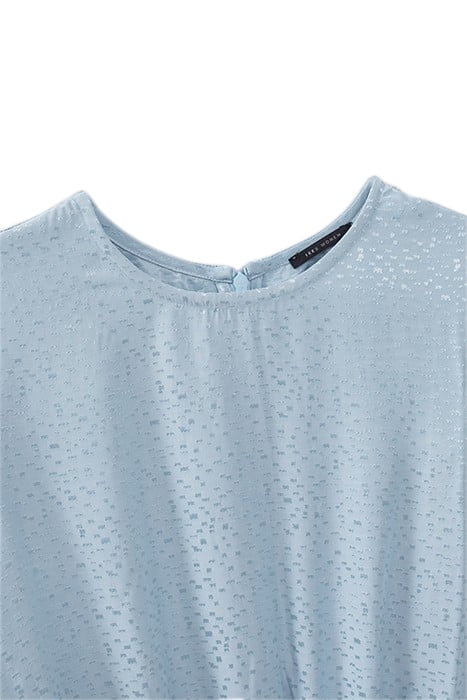 BLUE DECORATIVE GRAPHIC MOTIF JACQUARD DRESS 5