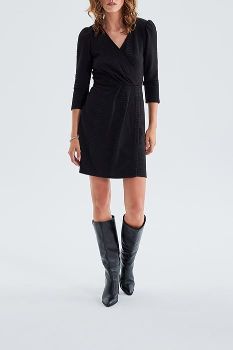 BLACK PYTHON MOTIF JACQUARD DRESS 3