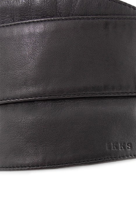 BLACK LEATHER TIE BELT 5