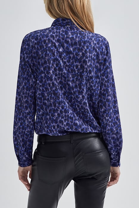 NAVY RECYCLED TACHIST PRINT SHIRT 2