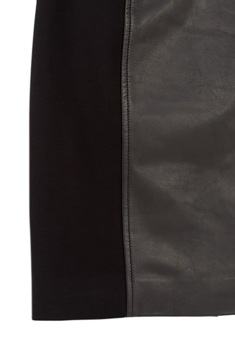 WOMEN'S PENCIL SKIRT COLOR BLACK BI-MATERIAL LEATHER AND VIS 5
