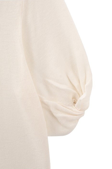 ECRU KNIT FRONT/BACK SWEATER, BUTTONED BACK 2