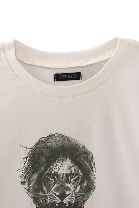 BOYS’ ECRU SKATEBOARDER-LION IMAGE T-SHIRT 3