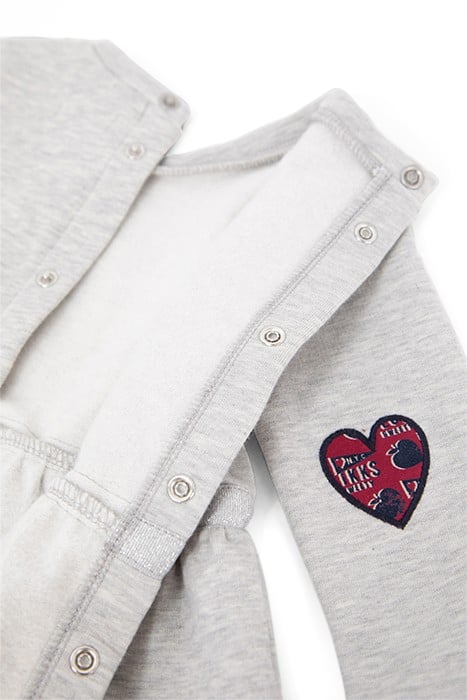 BABY GIRLS’ GREY SWEATSHIRT, PEPLUM/HEART ELBOW PATCHES 8