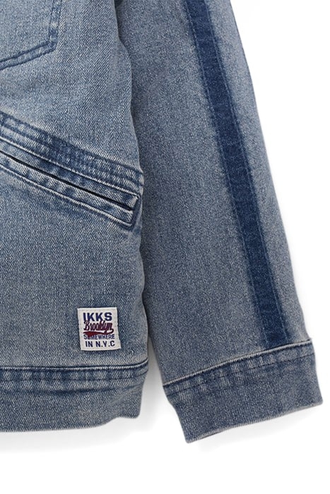 BOYS’ BLUE DENIM SHERPA-LINED JACKET, HOODED FACING 6