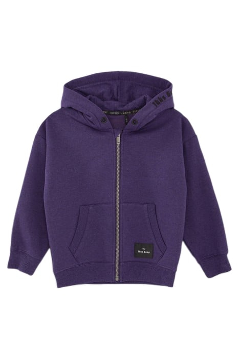 BOYS’ VIOLET EMBROIDERED SWEATSHIRT FABRIC HOODED CARDIGAN 1