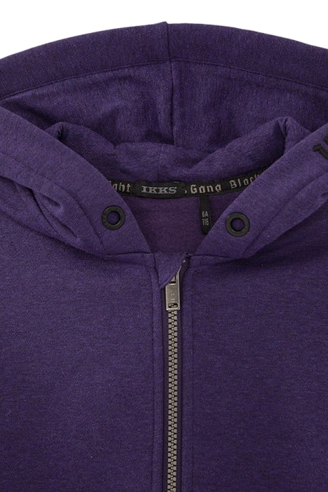 BOYS’ VIOLET EMBROIDERED SWEATSHIRT FABRIC HOODED CARDIGAN 3