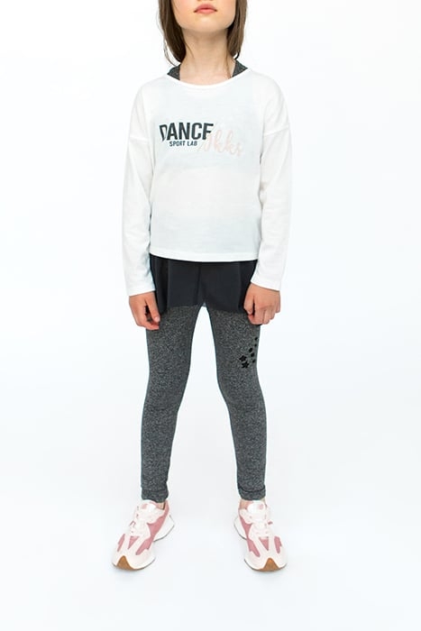 GIRLS’ 2-IN-1 GREY LEGGINGS AND TULLE SKIRT 2
