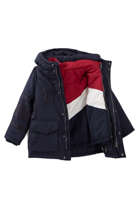 BOYS’ 2-IN-1 NAVY PARKA AND COLOUR BLOCK PADDED JACKET 4