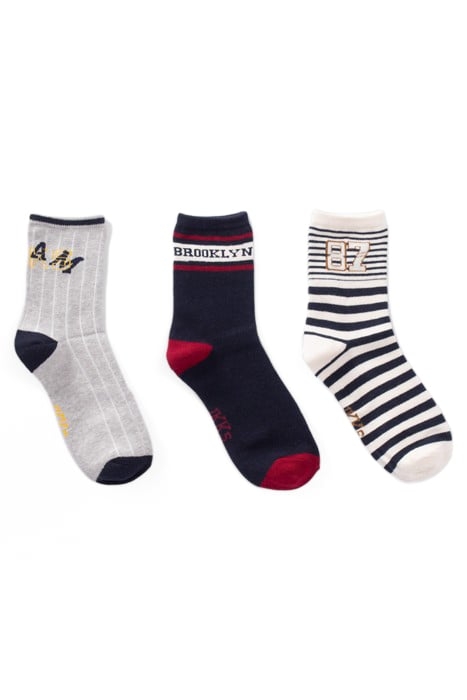 BOYS’ NAVY/WHITE/GREY SOCKS 2