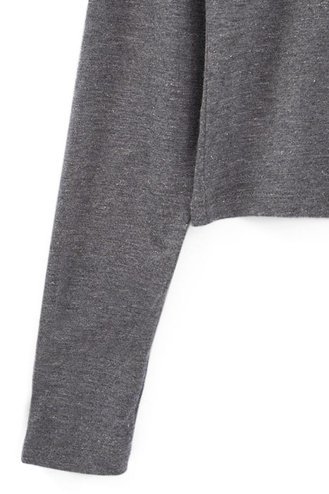 GIRLS’ GREY LUREX T-SHIRT WITH METAL DECOR ON SLEEVES 4