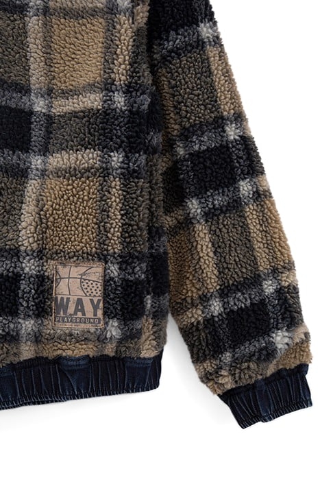 BOYS’ BLUE DENIM/CHECKED SHERPA REVERSIBLE JACKET 5