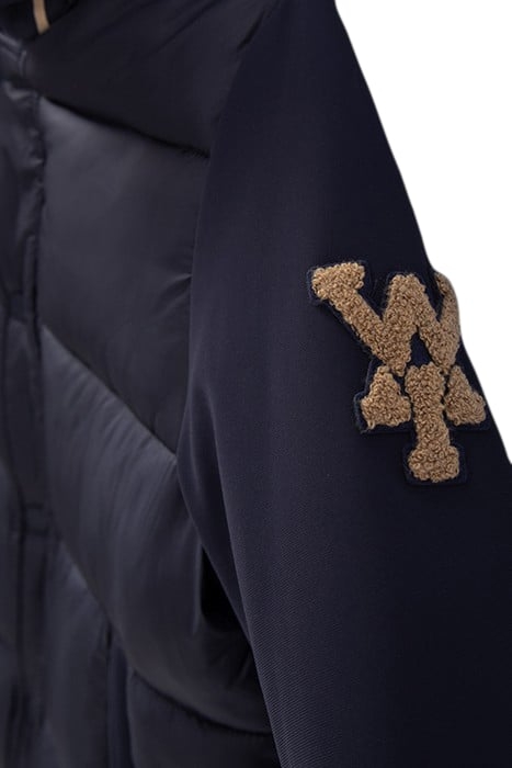 BOYS’ NAVY MIXED-FABRIC BASEBALL-STYLE PADDED JACKET 6