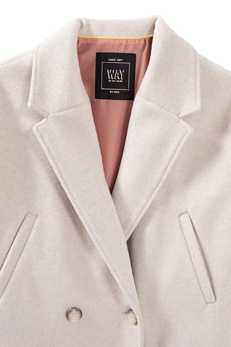 GIRLS’ ECRU DOUBLE-BREASTED LONG COAT 4