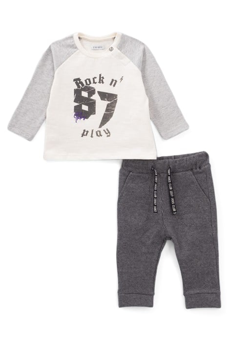 BABY BOYS' GREY JOGGERS AND T-SHIRT OUTFIT 1
