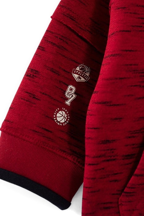 BABY BOYS’ RED MARL FLEECE HOODED CARDIGAN 5