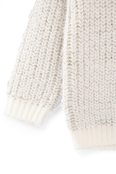 BABY GIRLS’ ECRU KNIT CARDIGAN WITH GOLD LUREX JACQUARD 7