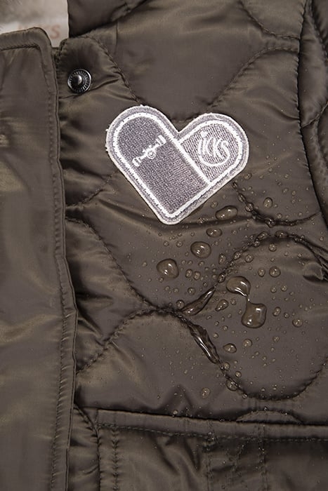 BABY GIRLS’ KHAKI QUILTED FUR-LINED HOODED PARKA 7