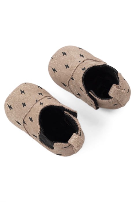 BABY GIRLS’ GOLD LEATHER SLIPPERS WITH LIGHTNING 3
