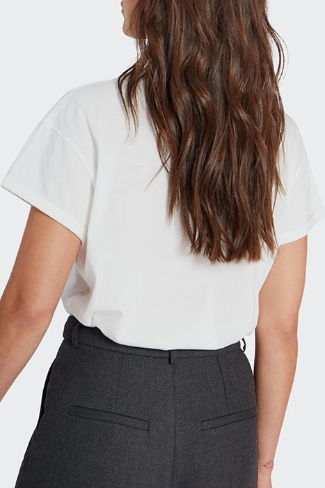 OFF-WHITE FLOCKED SLOGAN ROUND-NECK T-SHIRT 2