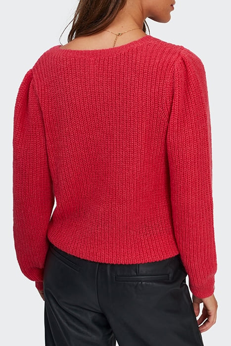 FLASH PINK DECORATIVE STITCH KNIT SWEATER 2