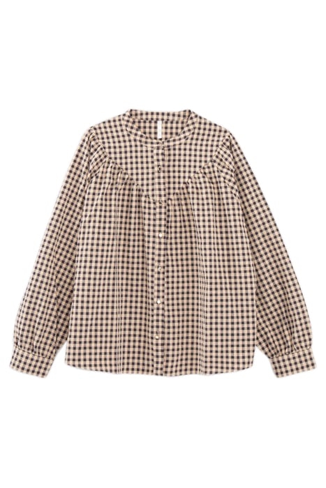 BLACK AND BEIGE VICHY CHECK MOTIF BLOUSE 1