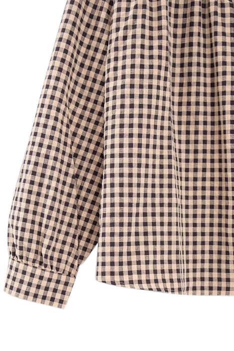 BLACK AND BEIGE VICHY CHECK MOTIF BLOUSE 3