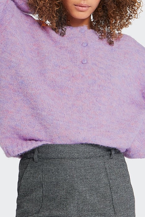 VIOLET MARL KNIT SWEATER WITH BUTTONED NECK 4