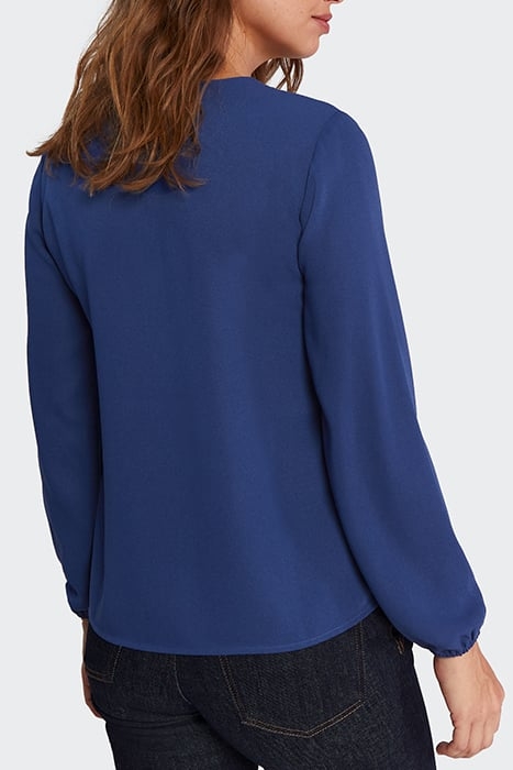 SAPPHIRE BLUE BLOUSE WITH SCALLOPED NECKLINE 2
