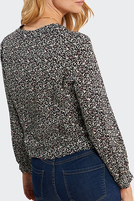 BLACK LEAF PRINT BLOUSE 2