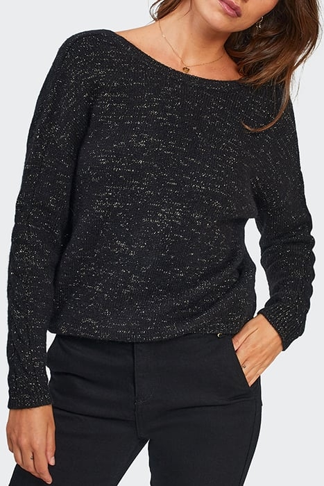 BLACK KNIT SWEATER WITH DECORATIVE BOW ON BACK 1