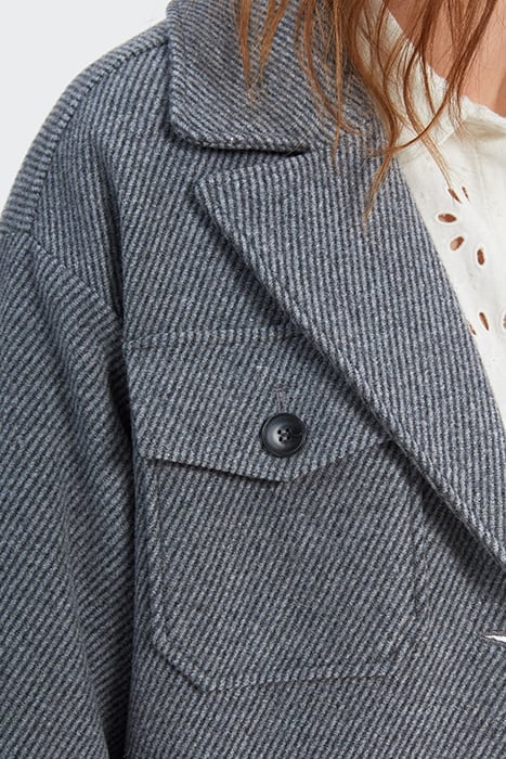 GREY OVERSHIRT-STYLE LONG COAT 7