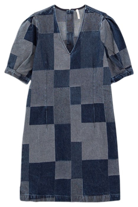 BLUE DENIM PATCHWORK-STYLE DRESS 1