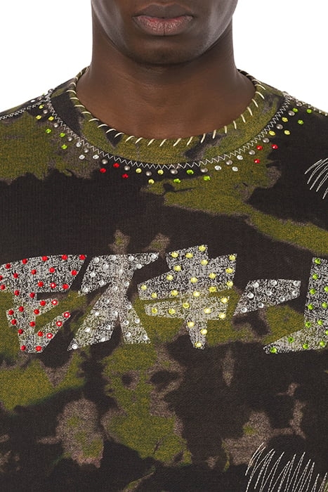 MOSCHINO KATAKANA LOGO CAMOUFLAGE SWEATSHIRT GREEN 4