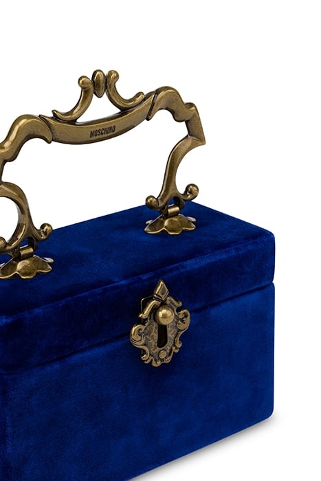 SMALL VELVET BAG HANDLE WITH CARE BLUE 4