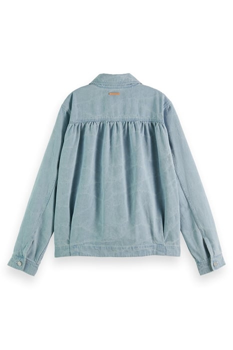 TRUCKER JACKET — INDIGO WAVES JACQUARD INDIGO WAVE JACQUARD 5