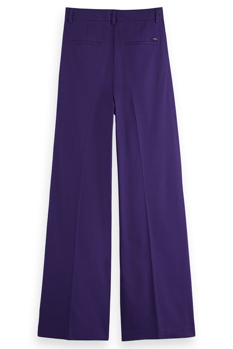 ROSE - PLEATED HIGH RISE WIDE LEG CHINO PANTS AUBERGINE 2