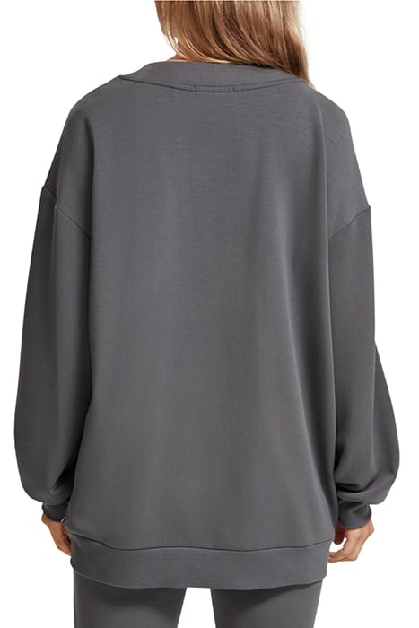 OVERSIZED JERSEY BOMBER JACKET DARK GREY 2