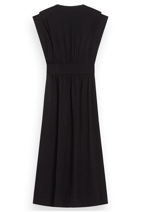 SLEEVELESS VISCOSE WRAP DRESS BLACK 5